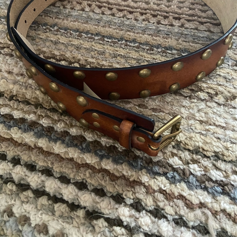 Brand New NOBO Studded Brown Leather Belt XL - Picture 1 of 9
